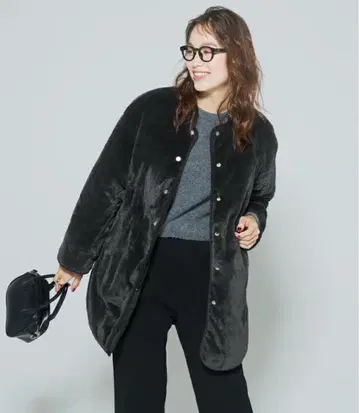 [ coca ] 워셔블 리버서블 퍼 퀼팅 미들 코트