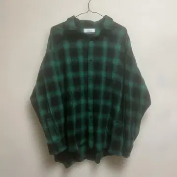 WHIMSIC 그린 블랙 체크 셔츠