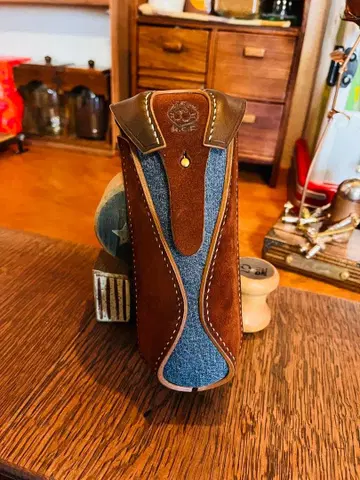 레트로 스타일 안경 케이스 스웨이드 데님