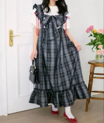 2WAY 리본 티어드 오버롤 스커트