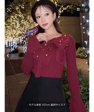 RESEXXY 빅 리본 니트탑