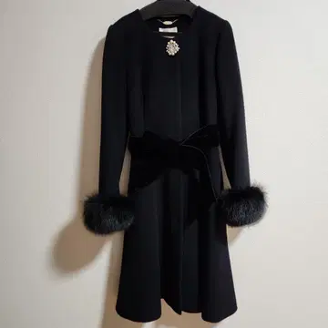 레스 빠세 데뷔 드 피오레 엘레강트 코트 블랙 36 새상품