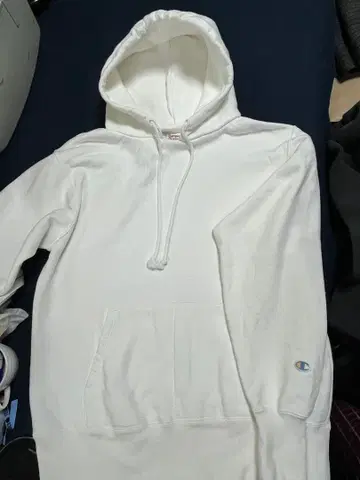 Champion 화이트 후드티 거의 미사용