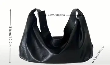 블랙 합성 피혁 숄더백