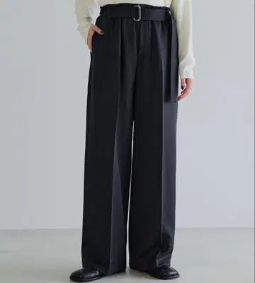 [ crewre ] 프리 허리 벨트 팬츠 size 1 ink black