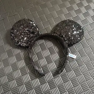미키 스팽글 블랙 머리띠