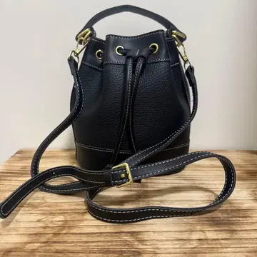 [ 미사용 ] 블랙 PU 가죽 버킷백 숄더백