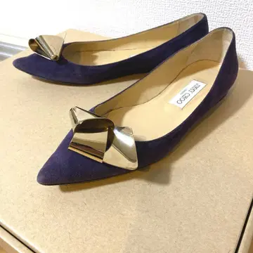 JIMMY CHOO 지미추 퍼플 스웨이드 펌프스 골드