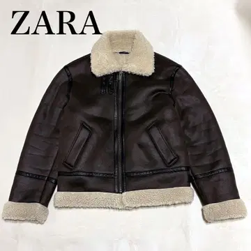 ZARA 페이크 무스탕 보아 플라이트 자켓 다크 브라운 M