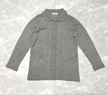 새상품급 캐시미어 100% 카라 부착 니트 가디건 그레이 M 상당