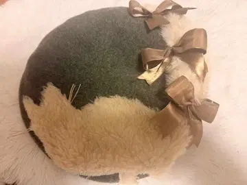 장미 모자 리본 포함 베레모 고양이