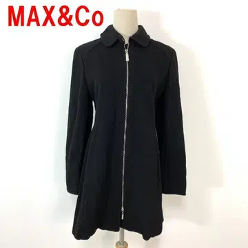 A4905 맥스앤코 롱 코트 울 집업 블랙 40