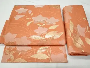 기모노 여름 아이템 부착 오비 초롱꽃 금은사 순수 실크 일품