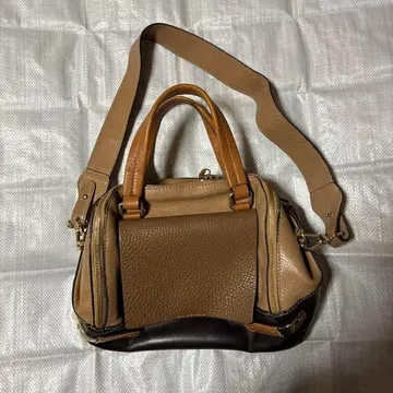 FURLA 가죽 핸드백 베이지 브라운