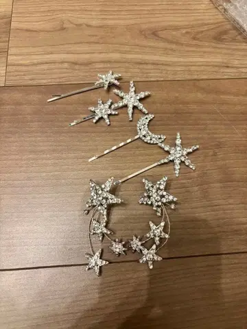 별 모양 크리스탈 헤어 액세서리 귀걸이