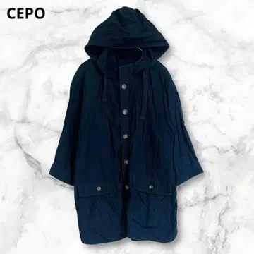 세포 후드 부착 자켓 얇은 소재 네이비 캐주얼 면100 심플 M