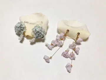 m.soeur 아이스 그레이의 작은 귀찌 안개꽃과 펄 귀찌