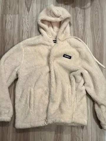 보아 후드 자켓 크림색