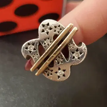 정품 텐더 로인 달러 반지 골드 라인 10P 다이아 10호