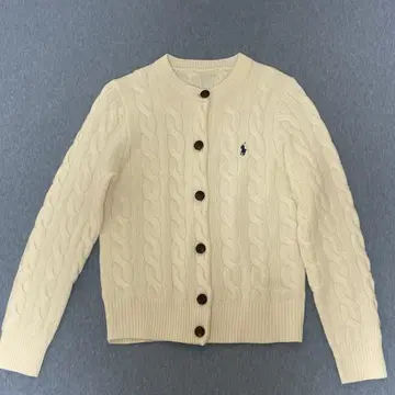 새상품 랄프 로렌 케이블 짜임 가디건 울 x 캐시미어