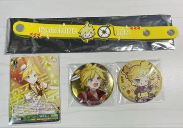 카가미네 렌 메탈릭 매트 캔뱃지 세카라이 러버 밴드 바이스