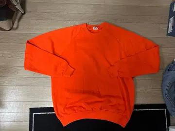 90s JERZEES 무지 오렌지 맨투맨 구제 의류