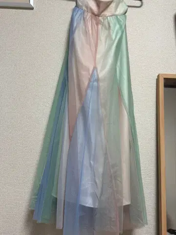 파스텔 컬러 플레어 롱 스커트