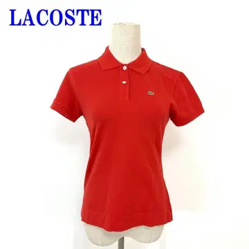 LACOSTE 라코스테 반팔 피케 셔츠 빨간색 코튼 면 42 C4037