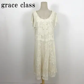 LA7646 그레이스 클래스 나일론 레이스 반팔 원피스 베이지 38