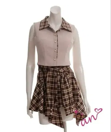 an 드레스 투피스 체크