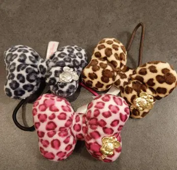 레오파드 무늬 리본형 머리끈 디즈니