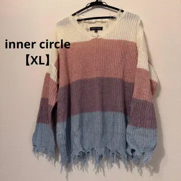 SALE [ XL ] 프린지 니트 컬러풀 데미지 개성적