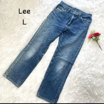 리 [ L ] 스트레이트 데님 청바지 케미컬 워시 노멀 코어 스테디셀러