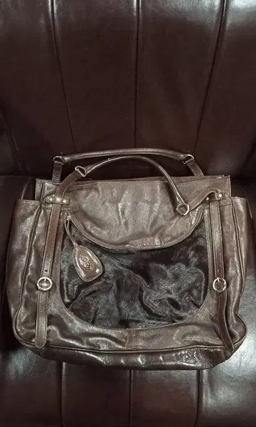 FURLA 브라운 가죽 핸드백