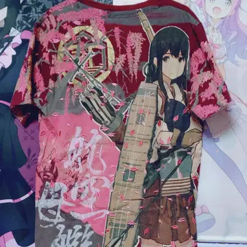 칸코레 아카기 일본풍 패턴 T셔츠