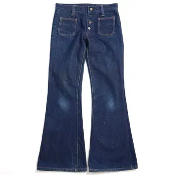 빈티지 70s CACTUS 플레어 벨보텀 데님 684 다크 네이비