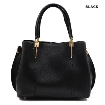 D.KELLY 블랙 펀칭 디자인 토트 숄더백