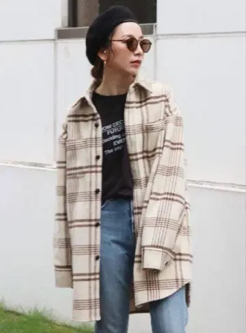 Ungrid 체크 무늬 긴팔 셔츠