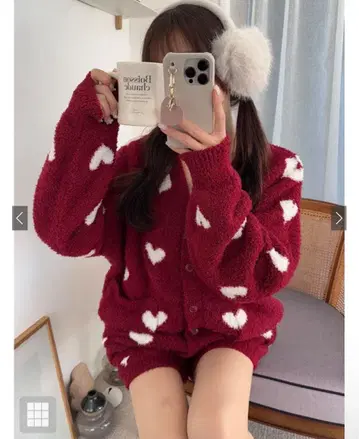 GRL 하트 무늬 가디건 x 숏팬츠 셋업 dr749