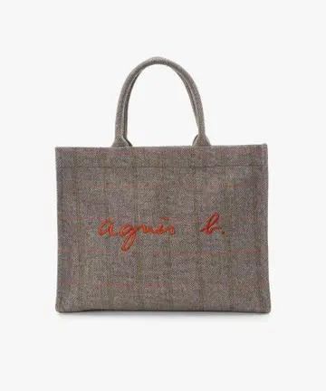 agnes b. 체크 울 라지 토트백