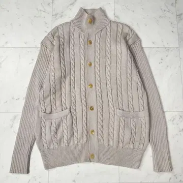 45R 45rpm 스탠드 카라 케이블 니트 가디건 베이지 사이즈 4