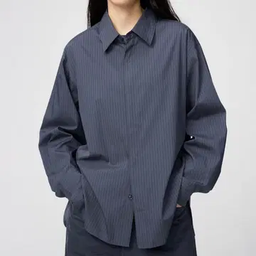 UNIQLO U 드레이프 셔츠 67Blue 스트라이프 M 2025AW