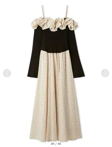 LILY BROWN 프릴 칼라 니트 콤비 원피스