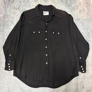 80s USA제 Rockmount '레이온 개버딘' 셔츠 블랙