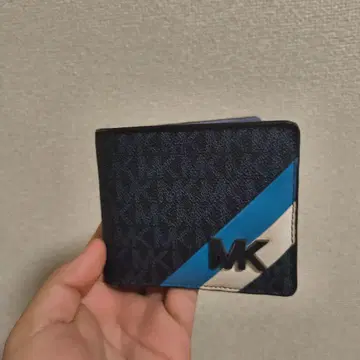 MICHAEL KORS 접이식 지갑 네이비/스카이블루/화이트