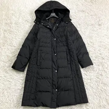 컨디션 최상 XL 상당 펠리시모 롱 다운 코트 2way 후드 블랙