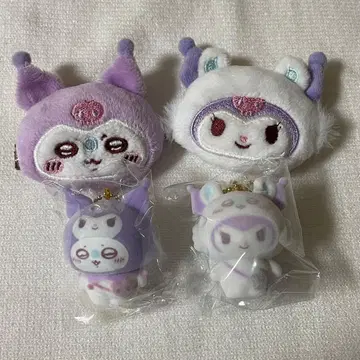 치이카와 시크릿 플로키 마스코트 참 헤어 클립 쿠로미 세트