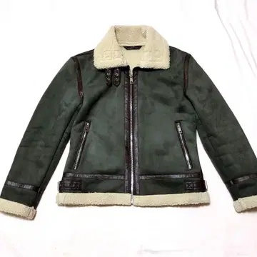 자라 페이크 무스탕 플라이트 자켓 B-3 카키 컨디션 최상 S