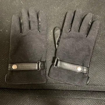 custom culture 블랙 천과 가죽 장갑