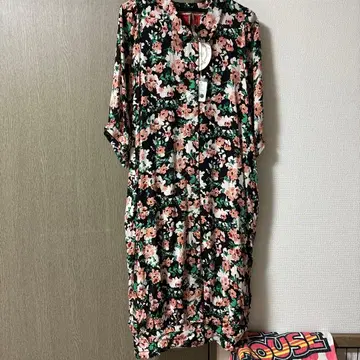 소나리 플라워 프린트 셔츠 원피스